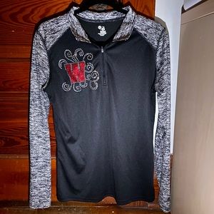 Bedazzled Wisconsin Badger Quarter-Zip Pullover Sweatshirt